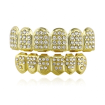 Color diamond hip-hop braces Grills for men and women with diamond-studded six-tooth vampire fangs accessories