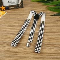 Unisex suspenders Exquisite diamond plaid strap clip fashion British style adult strap trousers clip