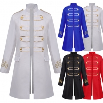 New foreign trade European and American men's Phnom Penh coat fashion steam retro embroidered men's uniform stand collar clothing