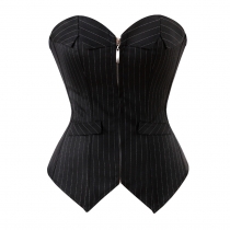 Simple high-end black suit striped body shaper corset manufacturers