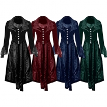 Gothic women's retro coat plus size stage performance cosplay medieval punk women's clothing