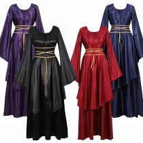 European and American large size medieval renaissance festival dress witch costume stage show COSPLAY long dress