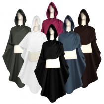 Halloween party cosplay costume medieval European men's long hooded knight cape cloak