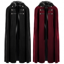 Halloween men's and women's woolen coat retro solid color steampunk cloak cloak coat spot