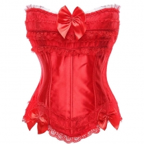 Satin Shapewear Court Lace Lace Pleated Classic European and American Ladies Corset