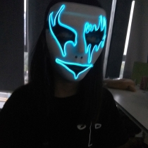 LED luminous mask ghost head mask horror halloween luminous fluorescent mask party party dance mask