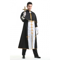 New Halloween nun costume adult cosplay male missionary priest costume priest costume
