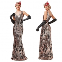 New sequin dress banquet light luxury evening dress skirt long slim temperament fishtail skirt