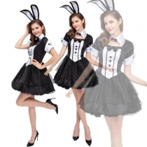 New black and white bunny girl animal role-playing costume stage performance party nightclub cosplay costume