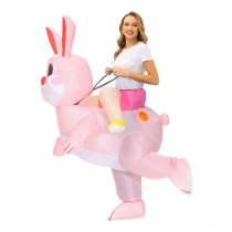 New Easter Inflatable Riding Little White Rabbit Walking Puppet Atmosphere Carnival Halloween Animal Performance Costume