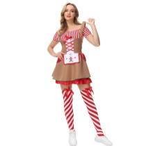 2022 new Halloween clown mud doll dress up Christmas cos stage performance beer costume gingerbread cosplay costume