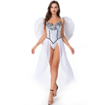 2022 Halloween Angel Costume Women's Dress Stage Costume Cosplay White Angel Cosplay Costume