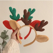 Cute antlers hair hoop net red head hoop Korean version of the hair jewelry washing face hair card application mask plush hair Christmas headgear