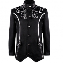 The new European and American medieval clothing retro stands up the embroidered jacket jacket Christmas stage clothing performance