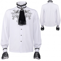 2023 New European and American men's Renaissance clothing shirt Medieval steampunk gentleman's jacket inside match