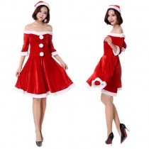 Christmas clothing festive adult Christmas clothing Christmas skirt Santa Cosplay clothing performance clothing
