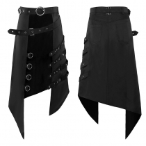 2023 new European and American dark rock punk series Gothic asymmetric half skirt men's clothing men's