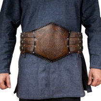 Nordic Valley Beijing -style Thor's Hammer Pressing Wide Riblon Middle Ages Retro waist seal knight belt