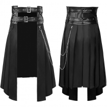 2023 new European and American dark rock punk series Gothic asymmetric half skirt men's clothing men's