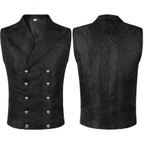 2023 new men's medieval clothing retro Gothic long dress vest Halloween clothing