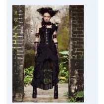 2022 European and American hot style punk Steampunk gothic banquet bird tail lace dress hot style