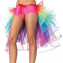 European and American mesh tutu skirt adult performance rainbow cake skirt stitching tail skirt lace 8-layer colorful skirt