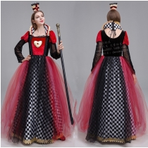 Halloween Horror Night in Wonderland Queen of Hearts Queen Impressive Queen Sexy Party Costume Court Dress Skirt