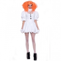 Halloween new adult cosplay clown costume stage white dress performance vampire costume