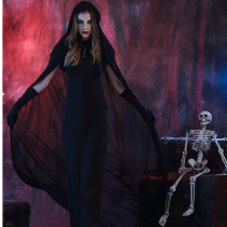 Halloween black devil death cape costume witch vampire costume masquerade stage costume