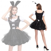 Halloween costume adult female bunny girl skirt bunny costume magician costume game uniform with tail