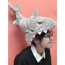 Japanese ins cute cartoon funny creative big mouth biting shark headgear hat