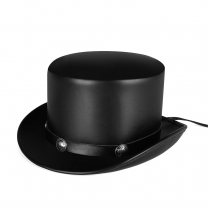 European and American punk Halloween new industrial retro style PU leather round top neutral magic hat gentleman party bow hats