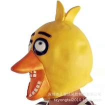 Latex chick mask Halloween strange headhole