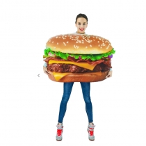 Adult Burger Babble Dog Performance Proper Clothing Halloween Makeup Dance Cosplay Burger Bag Character Playing Clothing