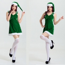 New European and American Christmas clothing Green Elf Green Christmas Server Adult Night Shop Step Stage Performance Service