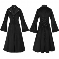 Gothic Women's Women's Coat Long Ending Collement Extraceaeded Lace Embroidery Staggt Stage Performance