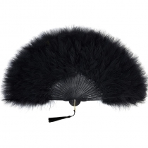 All black peacock feather fan, ancient style classical folding fan cheongsam catwalk gatsby theme party ball