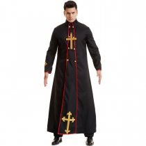Halloween Men's Priest's Men's Holiday Playing Missionary Costume Medieval Character Presusing