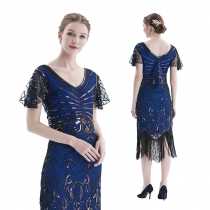 Explosion 1920s retro dress handmade beads sequins evening dresses increase code