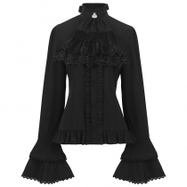 2023 new European and American women's fold shirt medieval clothing steam steampupor punk Victoria top