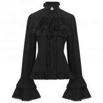 2023 new European and American women's fold shirt medieval clothing steam steampupor punk Victoria top