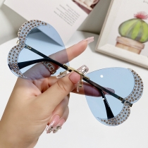The new personalized love style handmade drill drilling sunglasses female colorful marine filmless European and American sunglasses