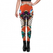 2023 summer European and American women's personalized printed women's leggings