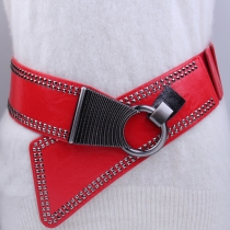 Waist cover ladies Europe and America loose tight elastic decorative belt women with skirt diagonal lap super wide belt