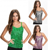 1920S A new European and American summer women's wear sequin blouse T sleeve ladies bar COS