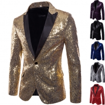 European and American performance dress gold sequin suit suit nightclub men's wear host studio coat