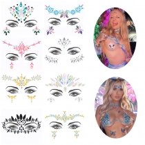 Face patch resin drill eyebrow patch eye drill face patch rhinestone ball music festival makeup face makeup