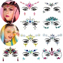 Face Stickers Drill Tattoo stickers drill face stickers drill eyebrow stickers style music Festival party face decoration rhinestone face stickers