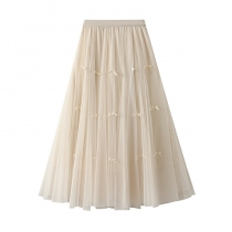 Skirt Gentle Fairy Design Swelling Bow Network Slims and Winter Slender High waist Display Boiler Skirt