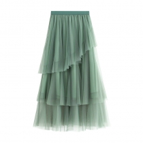 Ji new Korean version of irregular mesh cake skirt